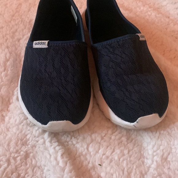 adidas slip on sneakers, navy blue and white, size US 8 - Picture 2 of 4